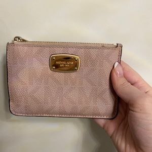 Pink Michael Kors Small Wallet with Key Ring